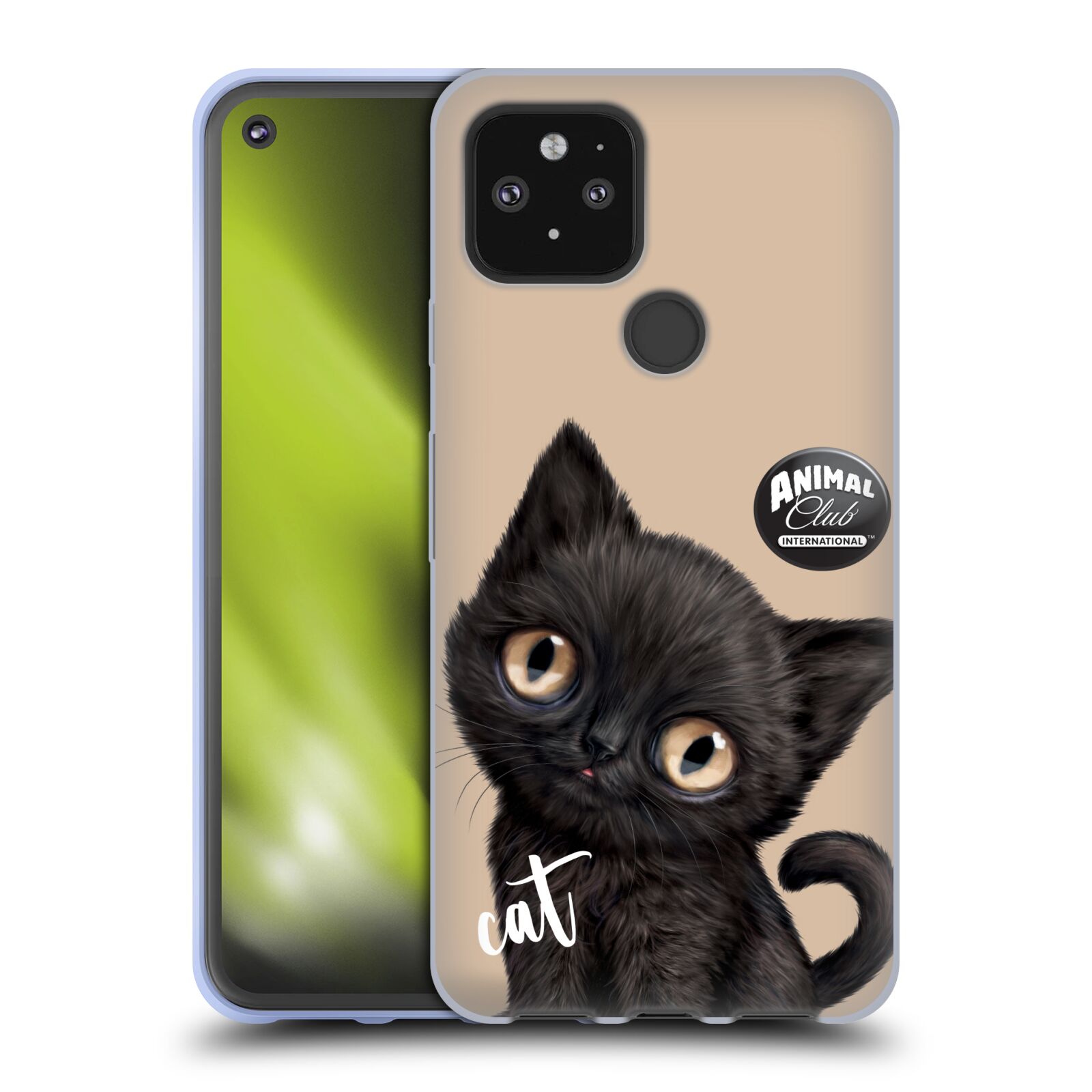 Head Case Designs Officially Licensed Animal Club International Faces Black Cat Soft Gel Case Compatible with Google Pixel 5 5G - image 1 of 7
