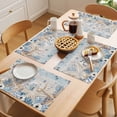 thumbnail image 5 of Blue Beige Coastal Placemats Set of 4 Beach Starfish Summer Eucalyptus Vintage Place Mats Indoor Wipeable Table Mats Washable Dining Table Placemats for Kitchen Holiday Party Home Decor 13x19 Inch, 5 of 9