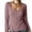 Pink_#01, variant on Women's Notch Square Neck Button Front Top Long Sleeve Fitted Textured Blouses Lightweight Causal Shirts,Purple L