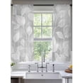 thumbnail image 2 of Silver Gray Leaves Sheer Curtains 72 Inch Length 2 Panels Set, Vintage Abstract Branch Botanical Voile Window Treatment Rod Pocket Curtains Sheers Drapes for Bedroom/Living Room/Kitchen 52"x72"x2, 2 of 7