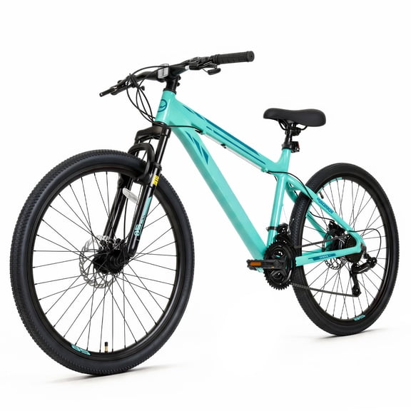 Hykolity Mountain Bike 26 Inch MTB Bicycle for Outing Riding 21 Speed Trail Bike Men Women Lightweight Aluminum Frame Comfort Seat Full Suspension Light Aqua
