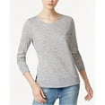 thumbnail image 2 of maison Jules Womens Plaid Mixed Media Embellished T-Shirt, Grey, XX-Large, 2 of 2