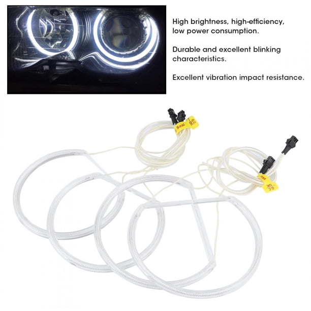 Luces de Ojo de Ángel, Iluminación Blanca que Ahorra Energía ABS ACRÍLICO INICIO RÁPIDO DE LA LAMPARA DE ANILLO DE HALO RESTENTE A LA VIBRACIÓN DELANTERA PAR EL