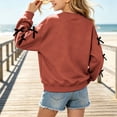 thumbnail image 5 of fnnxnal Girls Crewneck Pullover Sweatshirt with Bow Detail - Oversized, Orange,Size 5-6T, 5 of 8