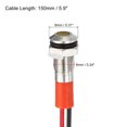 thumbnail image 2 of Unique Bargains 12V/24V 6mm Metal Green Indicator Lights Flush Panel LED Signal with Cable, 5 Pack, 2 of 5
