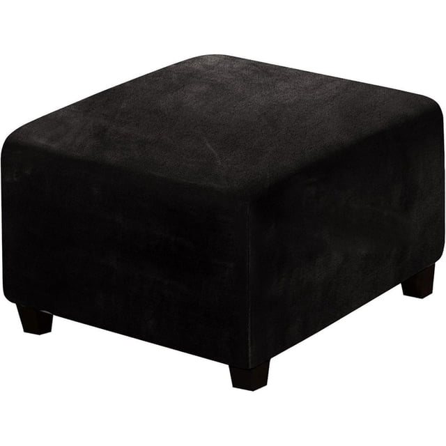 CNKOO Clearance Under 5$ Velvet Pouffe Cover Square Ottoman Ottoman Slipcover Square Footstool Protector Storage Stool Ottoman Stretch with Elastic Bottom Feature Real Velvet Plush Fabr