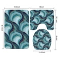 thumbnail image 3 of Blue Gold Wave Marble Pattern Bathroom Rugs Sets 3 Piece,Toilet Cover Set,Absorbent Non Slip Bathroom Mats Sets with U-Shaped Contour Rug Toilet Rug Set, 3 of 5
