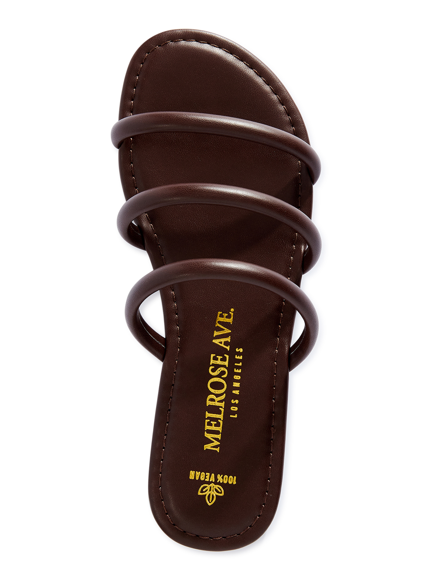 Melrose Ave Women's Faux Leather Three Strap Slide Sandals - image 5 of 6