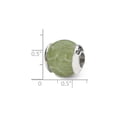 thumbnail image 2 of Sterling Silver Reflections Etched Dyed Jade Stone Bead Charm - Measures 11.82x11.82mm Wide, 2 of 2