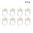 thumbnail image 3 of Servilleteros Anillos, 8uds 38mm Flor Servilletas Hebillas para Mesa Decoraciones Comedor Vacaciones Fiesta Bricolaje, Plateado Tono Unique Bargains servilleteros, 3 of 5