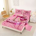 thumbnail image 2 of Castle Fairy Pink Fashion Elegant Mirror Bed Sheets 4-Piece,Sparkly Shoes Full Size Sheets,1 Fitted Sheet, 1 Flat Sheet and 2 Pillowcases, 2 of 6