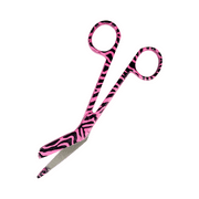 Artzone Lister Bandage Scissors - 5.5-Inch Cynamed Stainless Steel Shears - Pink Zebra Stripes