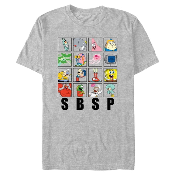 Mens SpongeBob SquarePants SBSP Character Grid T Shirt