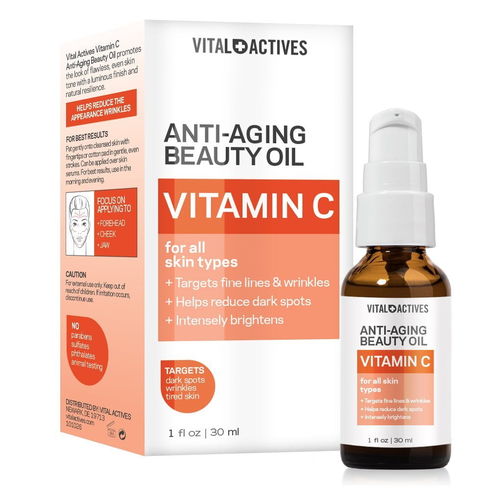Vital Actives Anti Aging Vitamin C Beauty Oil 1 Fl Oz 30 Ml Walmart Com