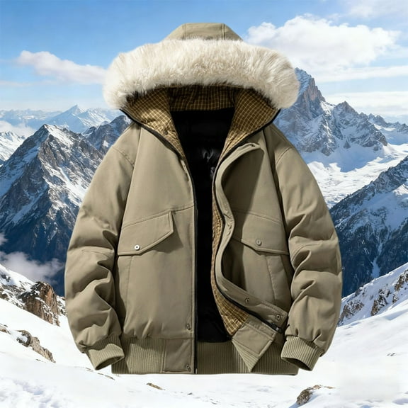 Men's Two-Piece Style Hooded Jacket with Thick Warmth and Long Sleeve Comfort Fit