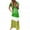 Green, variant on Ichaunyi Summer Dresses Women Plus Size Daily Tie-dyed Color Block Loose V Neck Short Sleeve Maxi Dress