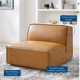 thumbnail image 3 of Modway Restore 40.5" Faux Leather Sectional Sofa Armless Chair in Tan, 3 of 9