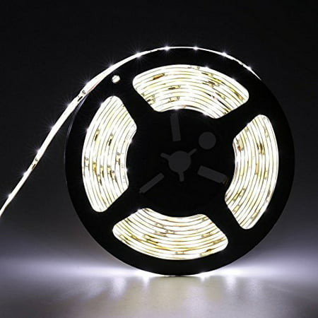 waterproof ip65 led strip lights, 3528 16.4 ft (5m) 300leds 60leds/m, flexible led light tape for boats, bathroom, mirror, ceiling decoration and outdoor