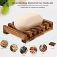 thumbnail image 4 of Soap Dish Holder, Bathroom Wooden Soap Case, Sink Deck Bathtub Shower Dish, Rectangular, Hand Craft, Natural Wooden Holder for Soap, Sponges, Scrubber (2 Pack soap Dish), 4 of 7