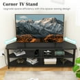 thumbnail image 5 of Costway Corner TV Stand for TVs up to 65" TV Console Table with AC Outlets&USB A Ports Black, 5 of 10