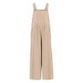 thumbnail image 5 of DGMIOCS Women's Solid Color Sleeveless Wide Leg Overalls with Pockets Loose Fit Jumpsuit Khaki XXL, 5 of 5