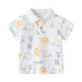 thumbnail image 2 of TOOYOU Boys Polo Shirt Summer Toddler Short Sleeve Cartoon Prints T Shirt Tops Size 3-4 Years White, 2 of 3