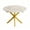 White & Gold, variant on AENKYO 42"-58" Expandable Round Dining Table, Walnut Brown Wood Top & Black X-Base Pedestal, Seats 4-6
