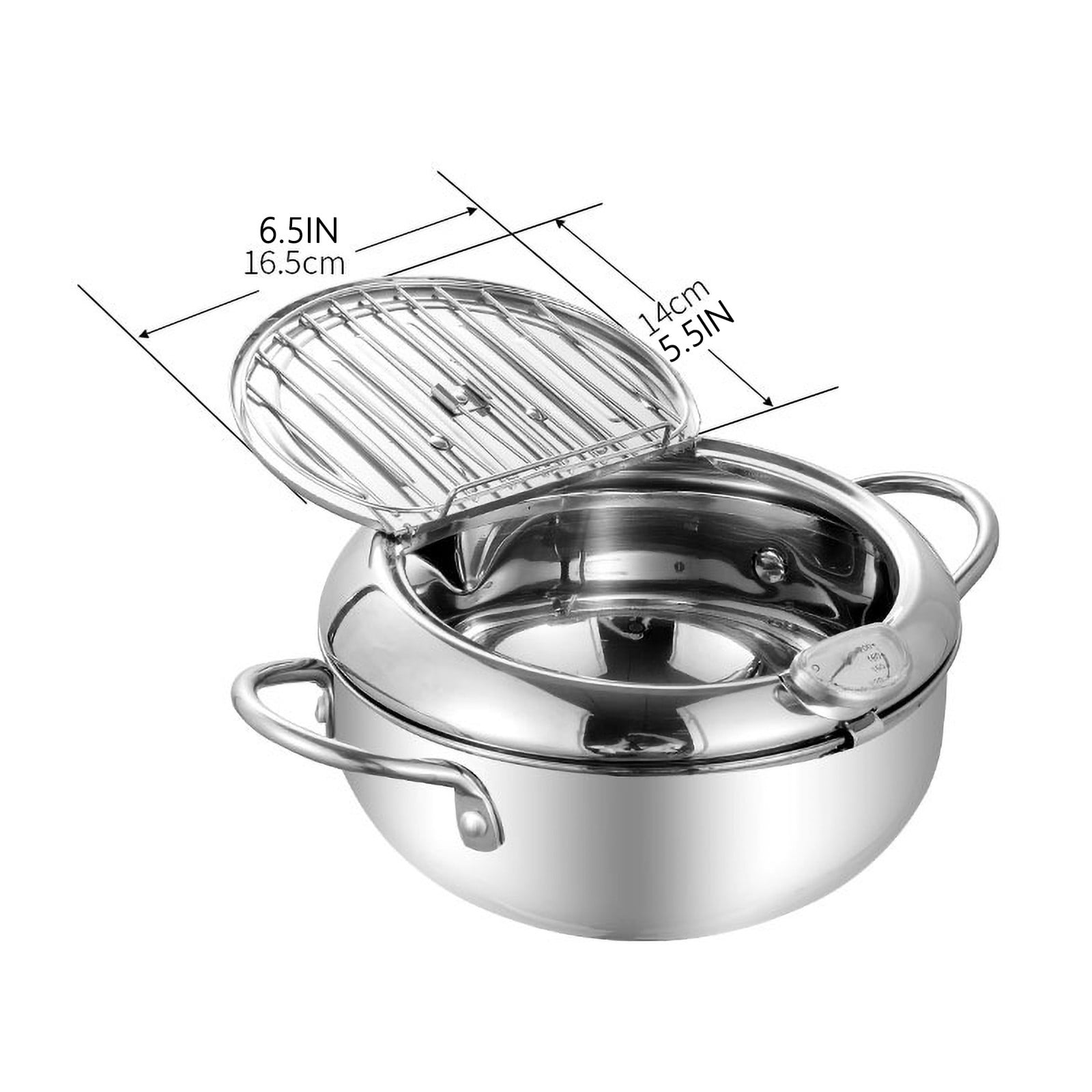 Clearance! Miyuadkai Air Fryers Clearance With Strainer Mini Stainless Control Household and Fryer Steel Temperature Fryer Kitchen，Dining Bar Kitchen Silver