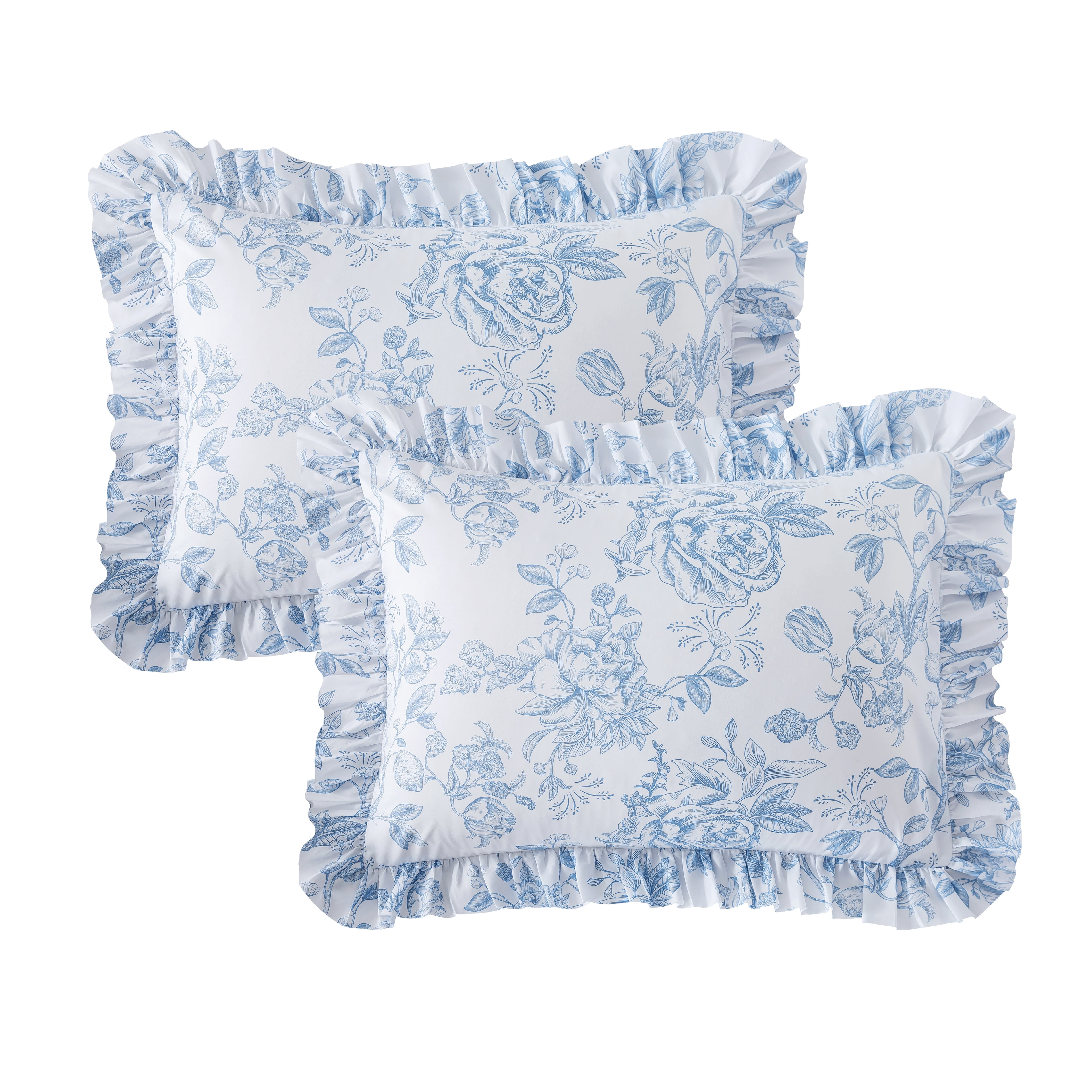 NSH by New Sega Home Annabelle 10-Piece Blue Comforter Set, Queen