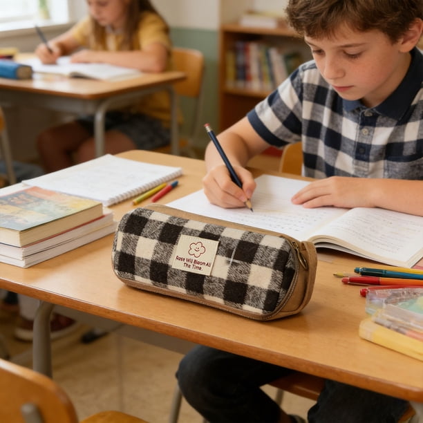 Estuche para lápices de gran capacidad para adolescentes | Bolsa de papelería elegante con compartimentos | Organiza bolígrafos, lápices, gomas de borrar y marcadores