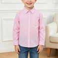 thumbnail image 2 of WXFAZCVU Boys Dress Shirts Kids Lines Long Sleeved Button Down Shirt Versatile Daily Wear Size 13-14 Years, 2 of 4