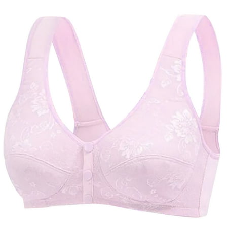 

Women s Front Closure Bras Full Coverage Wirefree Lightly Padded Lace Bra Comfy Breathable Push Up Support T Shirt Bra