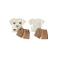 thumbnail image 2 of Caoirhny Boys Summer Shorts Sets Short Sleeve O Neck Bear Embroidery Tops and Solid Color Shorts, 2 of 9