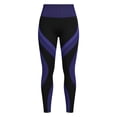 thumbnail image 3 of Yoga Pants Women High Waisted Breathable Tapered Color Block Hip Lifting Striped Sports Leggings Blue Xl, 3 of 9