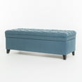 thumbnail image 6 of Noble House Julia Tufted Fabric Storage Ottoman, Blue, 6 of 7