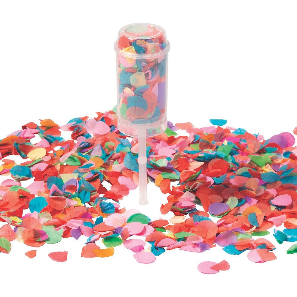 Push Up Confetti Poppers Party Supplies 8 Pieces