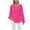 Hot Pink, variant on PuLe Long Sleeve Shirts for Women Women Long Flare Sleeves Blouses Pleated Crewneck Relaxed Fit Tunic Fall Basic Tops Casual Shirts ﻿