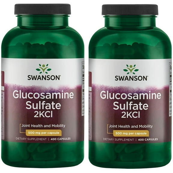 Swanson Glucosamine Sulfate 2Kcl 500 mg 400 Caps 2 Pack