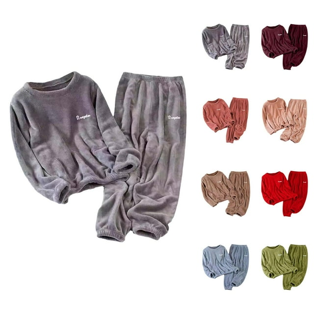 Pyjamas d'Hiver pour Femmes 2026 Ensemble de Pyjama Confortable et Chaud Col Rond