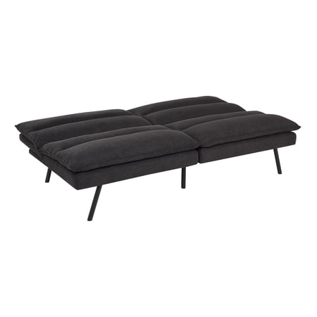 MAINSTAYS PILLOW TOP FUTON 71.25IN, CHARCOAL
