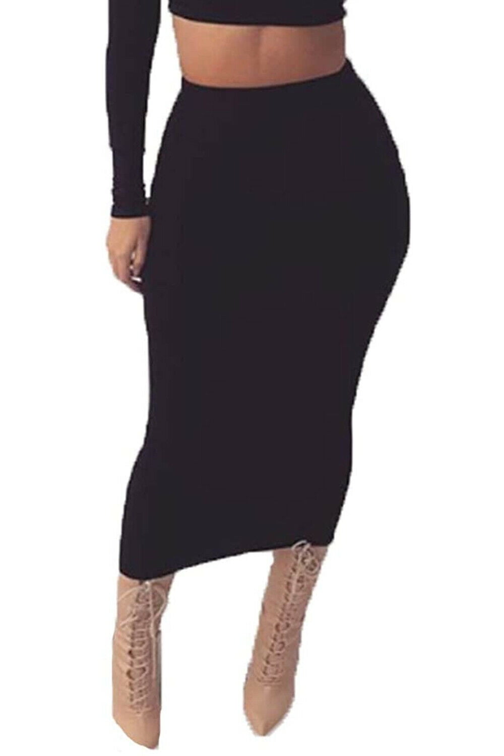 Multitrust - Multitrust Women Bodycon Slim High Waist Stretch Long Maxi ...