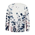 thumbnail image 5 of TQWQT Women's Plus Size Tops Clearance Plus Size Blouses 5x Womens V Neck Tunic Long Sleeve Tops Floral Print Dressy Casual Tee Shirts Loose Fit Womens Clothing Blue L, 5 of 6