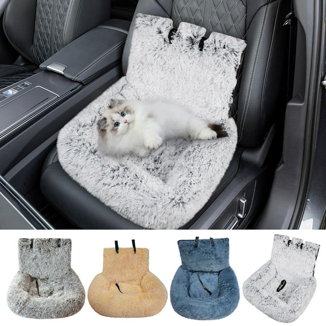 Birdeem Dog Car Seat Cover,Puffy and Comfortable Pet Travel Bed with Safety Strap and Non-Slip Bottom,Easy To Clean Machine Washable Mat for Small and Large Dogs,Durable and Secure Installation