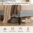 thumbnail image 5 of Zerduos Twin Size Bed Frame with Adjustable pholstered Platform Bed Frame, Easy Assembly, No Box Spring Needed，Grey, 5 of 7