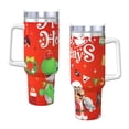 thumbnail image 3 of Lsque Mario Pattern 40 OZ Ice Bully Cup with Handle and Straw, Double Wall Stainless Steel Tumbler Travel Coffee Cup with Lid for Christmas Present, 3 of 8