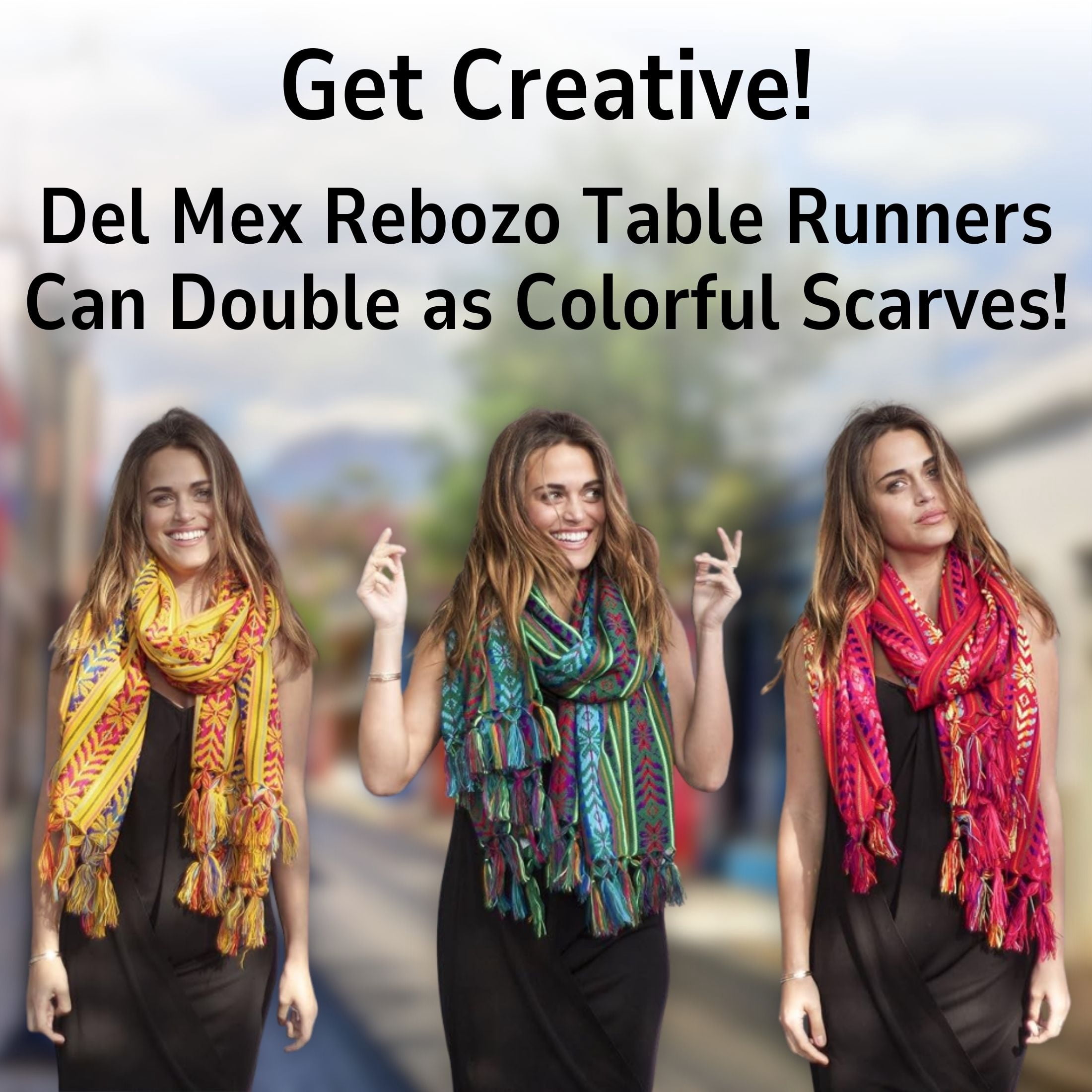 Del Mex Mexican Rebozo Table Runner, Soft Woven Fiesta Wedding Party Decor, 74" x 14" (Pink)