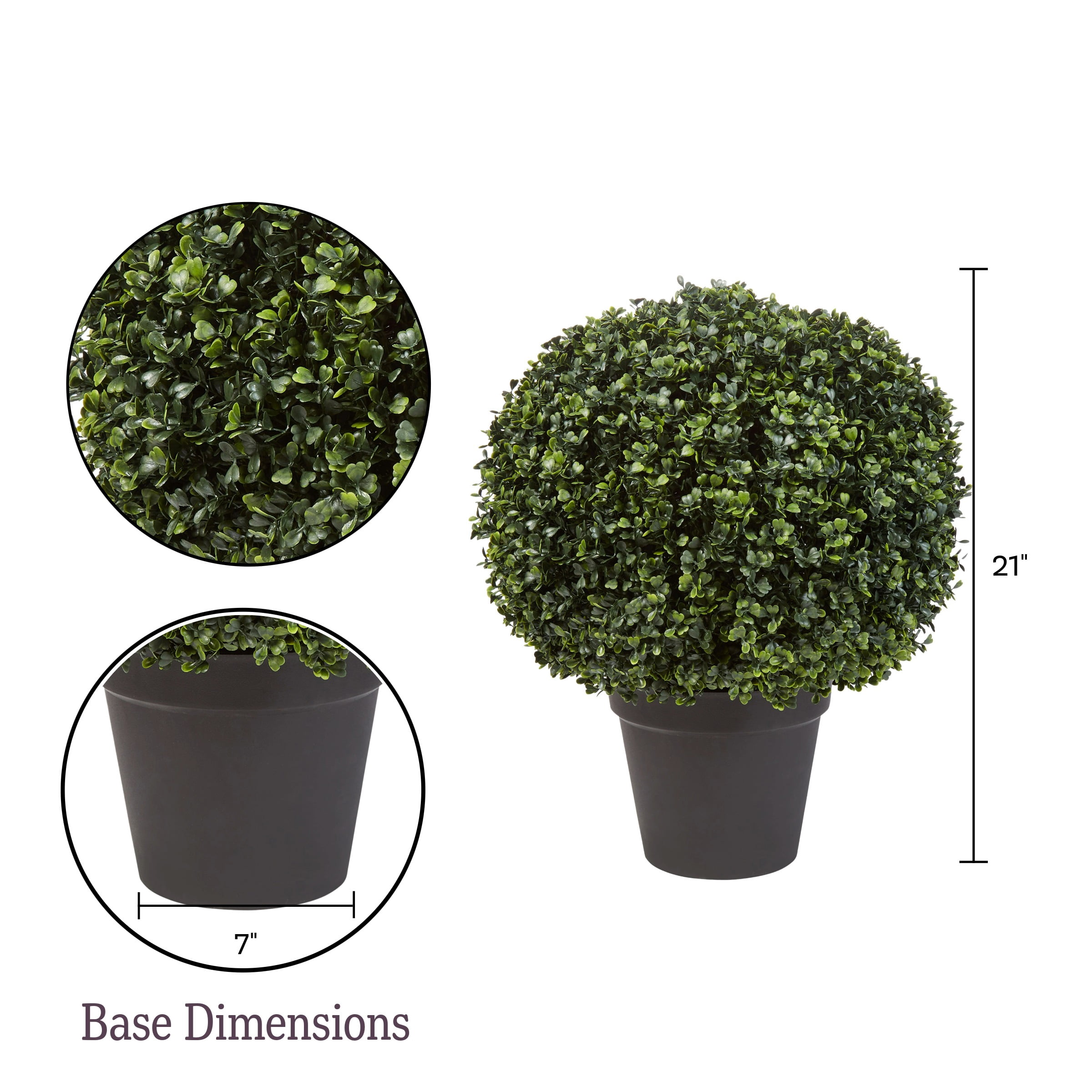 Pure Garden Set of Two 21-Inch Indoor/Outdoor Artificial Boxwood Plants