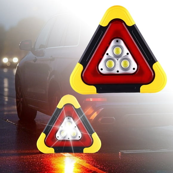 BotaniNest Triangles Multifonctions d'Urgence Triangles Lumières DEL Solaires Rechargeables Triangles d'Avertissement pour Voiture Triangles de Route Triangles Réfléchissants Triangles de Camion pour Véhicule(A)