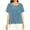 #119-Light Blue, variant on ICHUANYI Womens Tops Sparkling Short Sleeve Summer Casual Crew Neck Shirts Solid Blouse Pleated Tunics