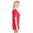 thumbnail image 4 of Jerzees Ladies' 4.5 oz. TRI-BLEND Varsity V-Neck T-Shirt - 602WVR, 4 of 4